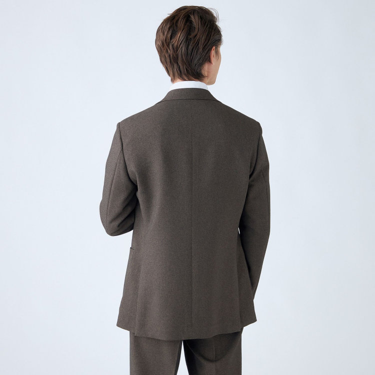 シルバーライン 【RBC】【秋冬】3釦段返りシングルスーツ 2タック/ブラウン/パッチポケット/ドローコード&ウエストシャーリング/※パンツ裾上げ済仕様 茶濃色