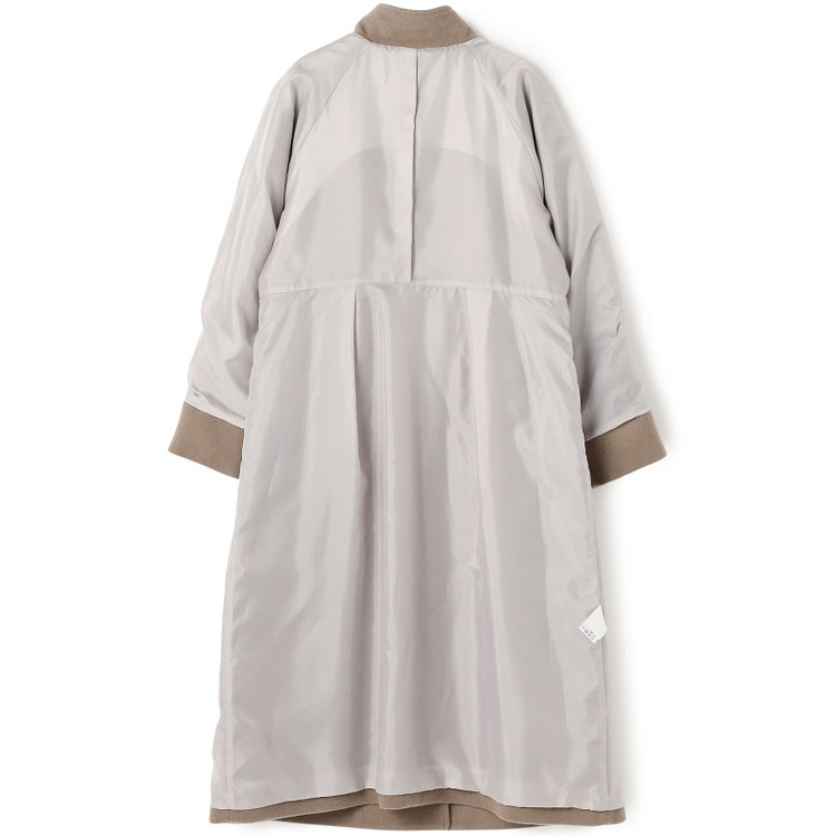 シルバーライン スタンドカラーアシンメトリーコート/モカ 緑中間