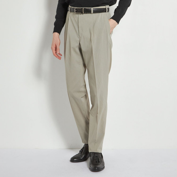 シルバーライン 【5DAYS CLOSET】【RBC】【春夏】1タックテーパードパンツ/グレージュ×楊柳/ウエストムーブ仕様/4S SUSTAINABILITY&ECOLOGY FABRIC/※裾上げ必要 茶中間