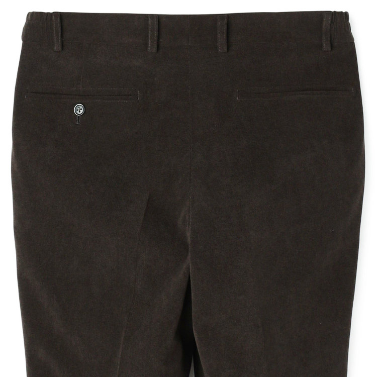 シルバーライン 【CLASSICO TAPERED】【秋冬】1タックテーパードパンツ/カーキ×コーデュロイ/ウエストシャーリング/4S SUSTAINABILITY&ECOLOGY FABRIC/※裾上げ必要 黄淡色