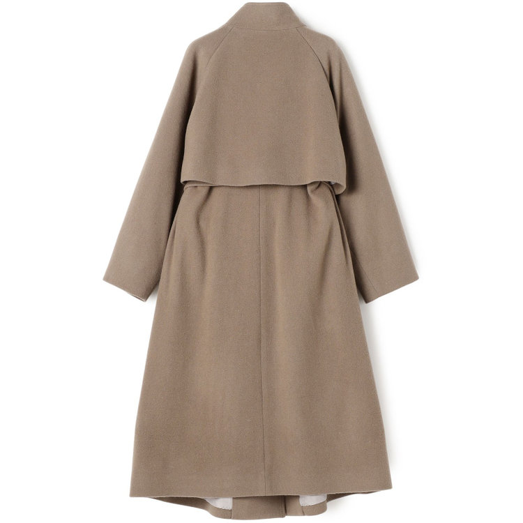 シルバーライン スタンドカラーアシンメトリーコート/モカ 緑中間