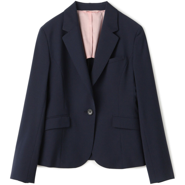 スーツセレクト 【SUIT SELECT×Samantha Thavasa】【年間】1釦ジャケット/ネイビー×ストライプ/4S/マシンウォシャブル 紺中間