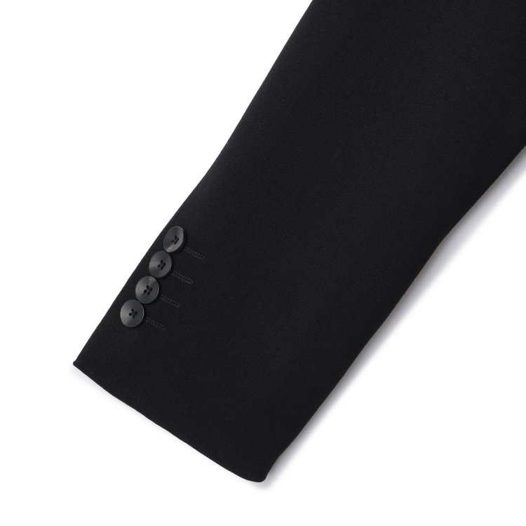 シルバーライン 【CLASSICO TAPERED】【年間】【フォーマル対応可】2釦シングルフォーマルスーツ 1タック/ブラック×ソリッド/BISHU JAPAN FABRIC Super100's/ウエストサイドアジャスター仕様/※裾上げ必要 黒