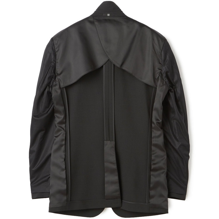 ブラックライン 【SLIM TAPERED_2】【春夏】2釦シングルスーツ 0タック/ブラック×マイクロチェック/ウエストシャーリング/4S SUSTAINABILITY&ECOLOGY FABRIC/ウォッシャブル/※パンツ裾上げ済仕様 黒