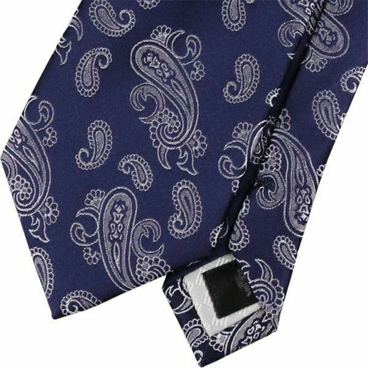 ブラックライン 【WEB限定/OUTLET】【SL】シルクペイズリーネクタイ 8.0cm幅/ネイビー×シルバー ネイビー系(紺)