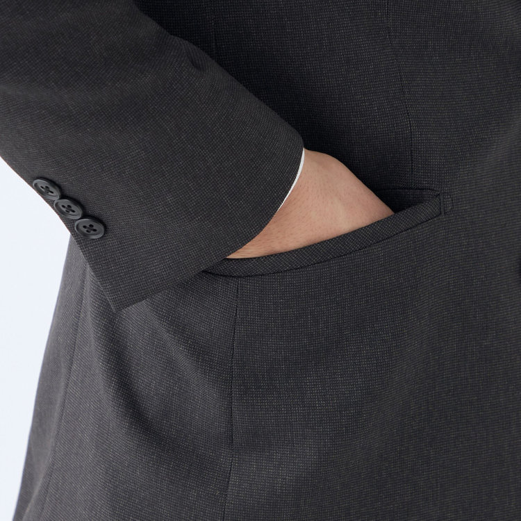 ブラックライン 【SLIM TAPERED_2】【秋冬】2釦シングルスーツ 0タック/グレー×ドビー/4S/※裾上げ必要 グレー濃色
