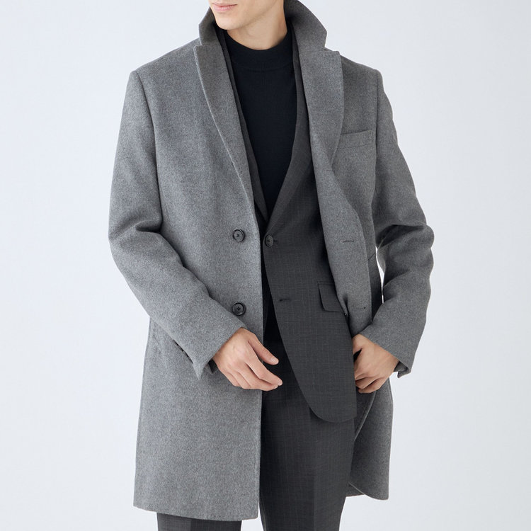ブラックライン 【BL】ウールチェスターコート/グレー/NEW ZEALAND WOOL LIMITED EDITION グレー中間