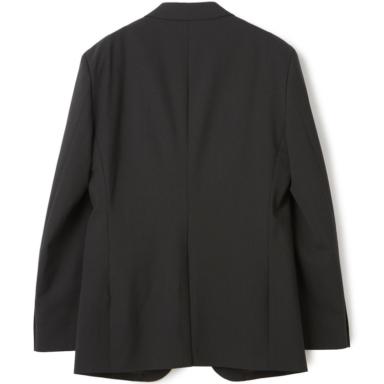 ブラックライン 【SLIM TAPERED_2】【春夏】2釦シングルスーツ 0タック/ブラック×マイクロチェック/ウエストシャーリング/4S SUSTAINABILITY&ECOLOGY FABRIC/ウォッシャブル/※パンツ裾上げ済仕様 黒