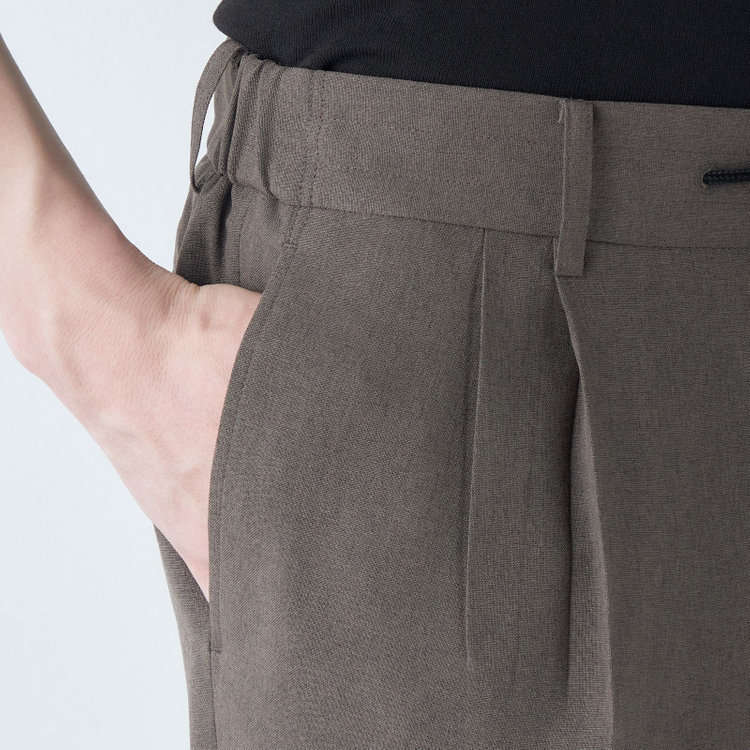 シルバーライン 【RBC】【春夏】2タックパンツ/グレー/ドローコード/ウエストシャーリング仕様/4S SUSTAINABILITY&ECOLOGY FABRIC/※裾上げ済仕様 グレー中間