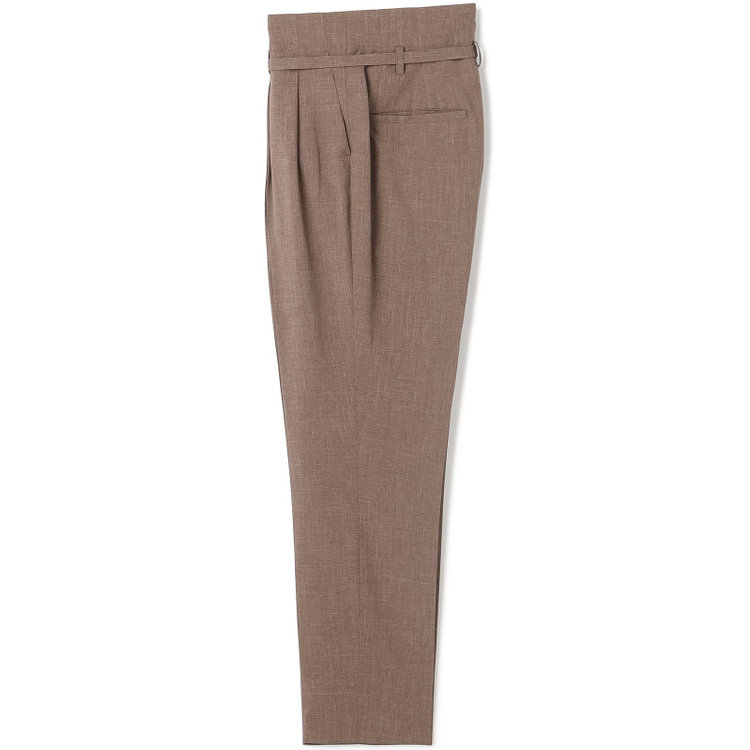 シルバーライン 【RELAX TAPERED】【年間】ノーカラー 2釦1掛けダブル/パンツスーツ/ブラウン/ウエスト内側アジャスター/ウォッシャブル/Naturemier/※パンツ裾上げ済仕様 茶中間