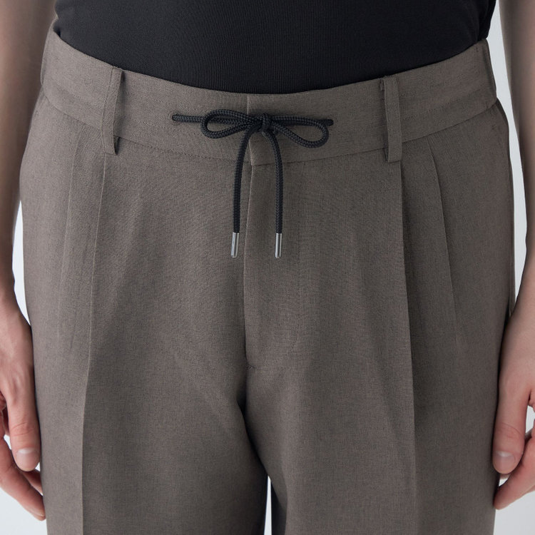 シルバーライン 【RBC】【春夏】2タックパンツ/グレー/ドローコード/ウエストシャーリング仕様/4S SUSTAINABILITY&ECOLOGY FABRIC/※裾上げ済仕様 グレー中間