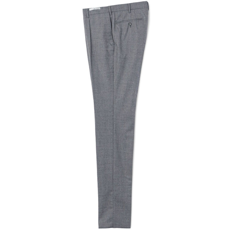 シルバーライン 【CLASSICO TAPERED】【秋冬】ウール 1タックテーパードパンツ/グレー×ソリッド/ウエストムーブ/※裾上げ必要 グレー淡色
