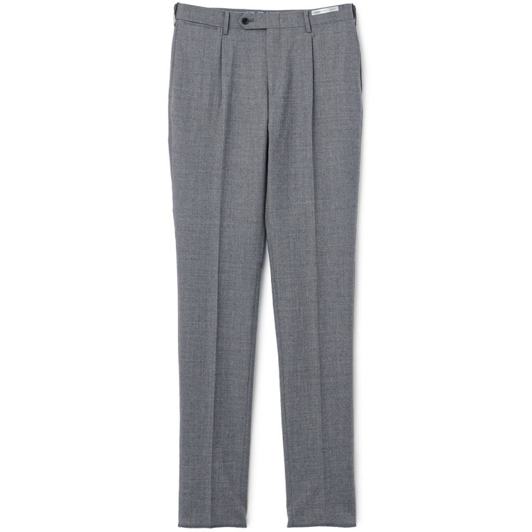 シルバーライン 【CLASSICO TAPERED】【秋冬】ウール 1タックテーパードパンツ/グレー×ソリッド/ウエストムーブ/※裾上げ必要 グレー淡色