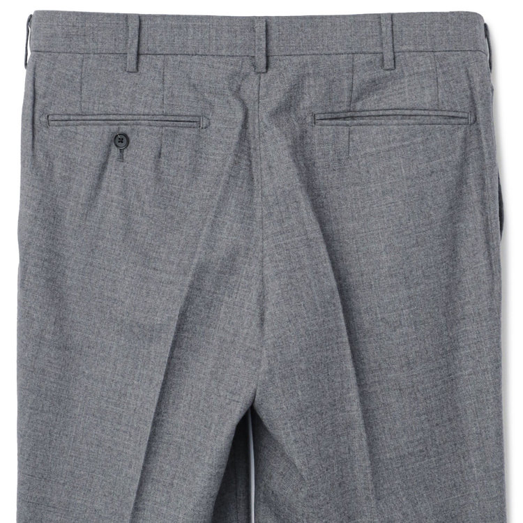 シルバーライン 【CLASSICO TAPERED】【秋冬】ウール 1タックテーパードパンツ/グレー×ソリッド/ウエストムーブ/※裾上げ必要 グレー淡色