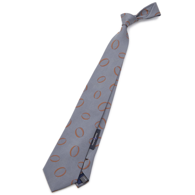 シルバーライン 【SILVER LINE】シルク小紋柄ネクタイ 8.5cm幅/グレー/Finest fabrics by COMO ITALY その他