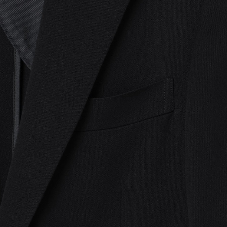 シルバーライン 【CLASSICO TAPERED】【年間】【フォーマル対応可】2釦シングルフォーマルスーツ 1タック/ブラック×ソリッド/BISHU JAPAN FABRIC Super100's/ウエストサイドアジャスター仕様/※裾上げ必要 黒