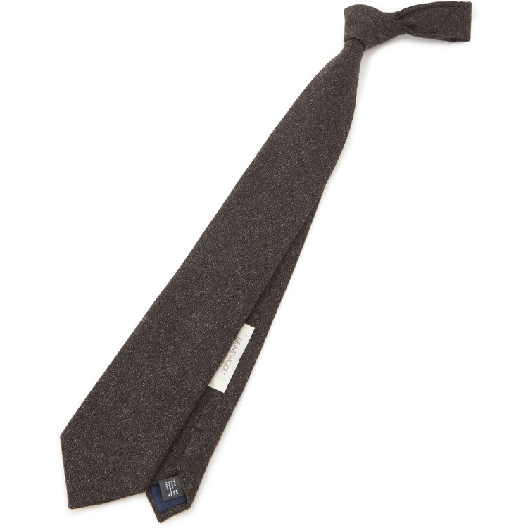 シルバーライン 【SILVER LINE】ウールコットンブレンドソリッド系ネクタイ 8.0cm幅/ブラウン/RE:NEWOOL その他