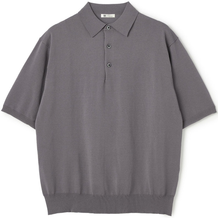 スーツセレクト 【RBC】【5分袖】コットンブレンドレトロポロシャツ/グレー/マシンウォッシャブル グレー中間