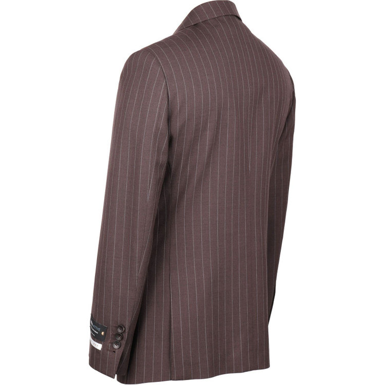 スーツセレクト 【発送在庫あり】【CLASSICO TAPERED】【春夏】2釦シングルスーツ 1タック/ブラウン×ストライプ/REDA ACTIVE/NEW ZEALAND WOOL MERINO/SHOWER CLEAN ブラウン系(茶)