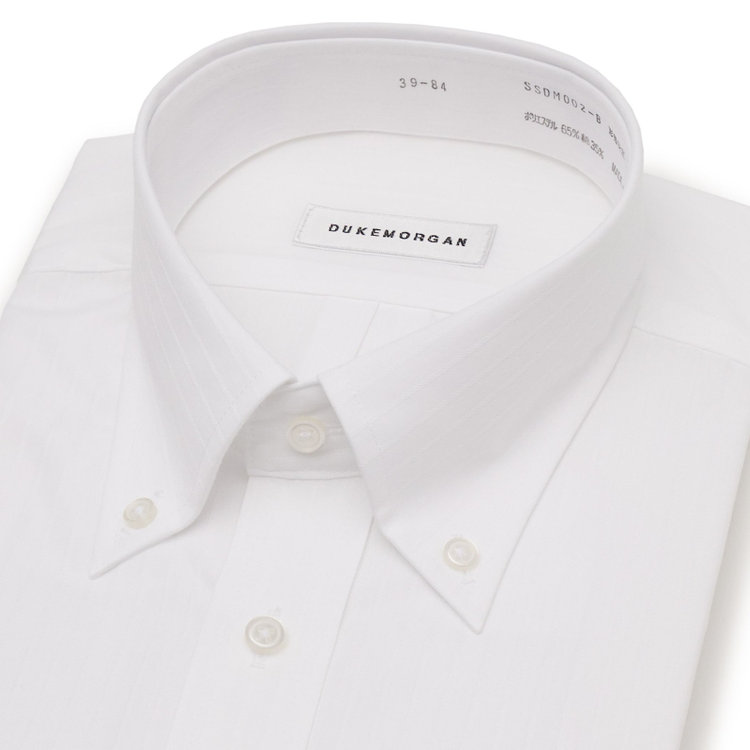 ソノタ 【発送在庫あり】【形態安定】ボタンダウンワイシャツ/ホワイト×ドビーストライプ 白