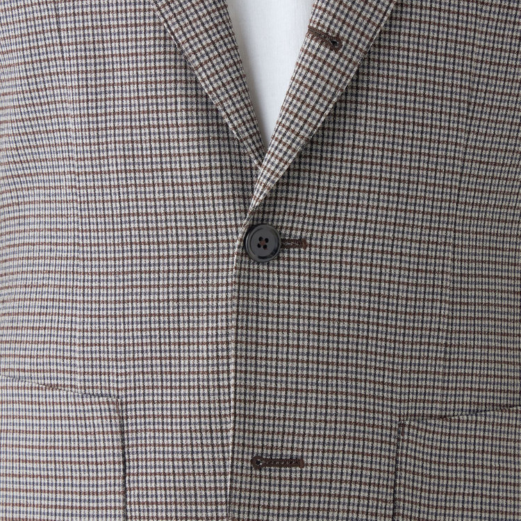 シルバーライン 【RBC】【春夏】3釦段返りジャケット/ブラウン×チェック/パッチポケット/4S SUSTAINABILITY&ECOLOGY FABRIC その他