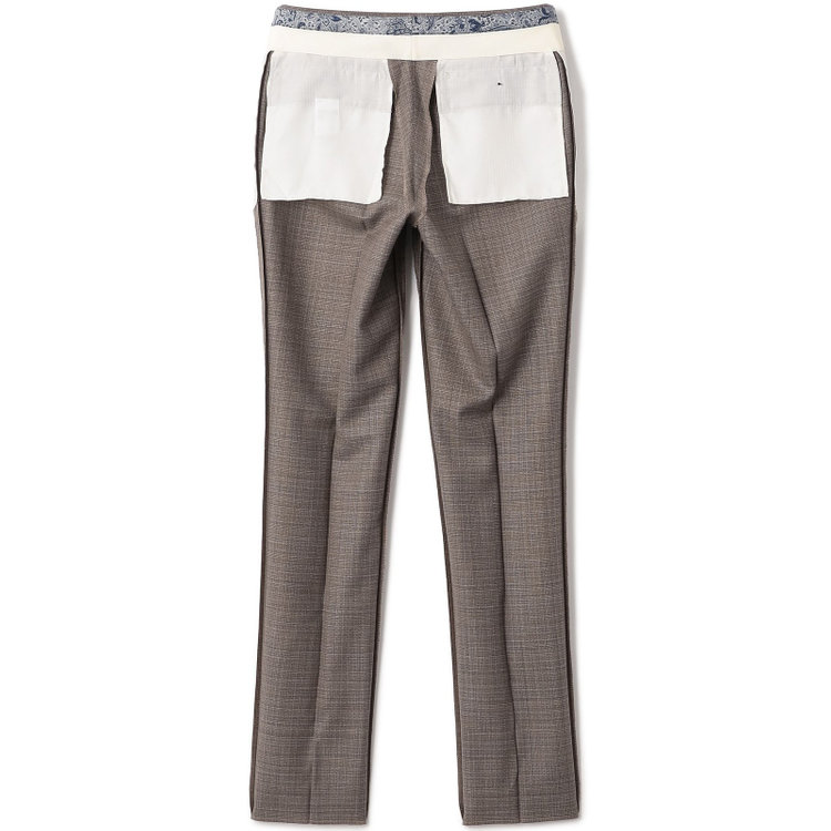 シルバーライン 【CLASSICO TAPERED】【春夏】ウール 1タックテーパードパンツ/ブラウン/ウエストムーブ/※裾上げ必要 茶中間