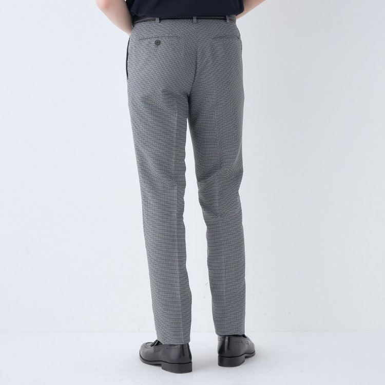 シルバーライン 【5DAYS CLOSET】【RBC】【春夏】ポリエステル1タックテーパードパンツ/グレー×チェック/ウエストムーブ仕様/4S SUSTAINABILITY&ECOLOGY FABRIC/※裾上げ必要 紺中間