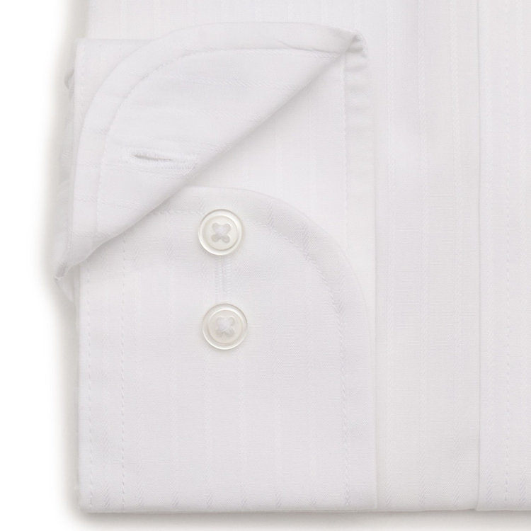 ソノタ 【発送在庫あり】【形態安定】ボタンダウンワイシャツ/ホワイト×ドビーストライプ 白