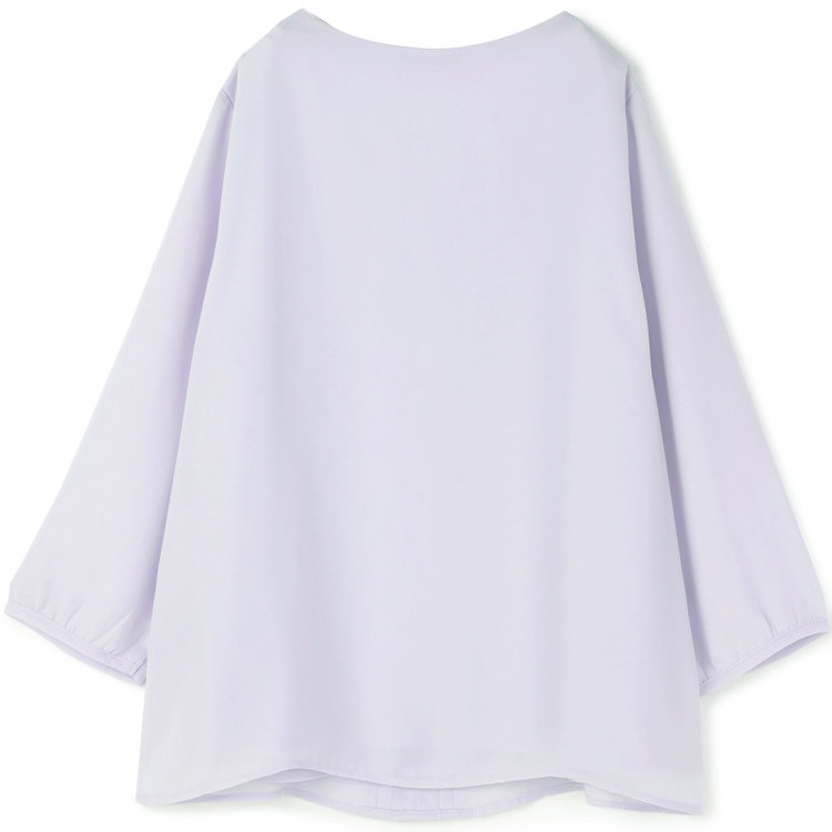 シルバーライン 【SILVER LINE/7分袖】フロントプリーツクルーネックプルオーバー/ラベンダー/「ウォッシャブル可能」「防シワ」 紫淡色