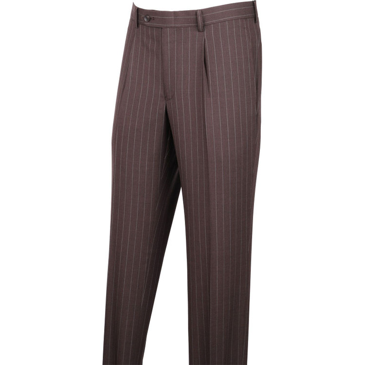 スーツセレクト 【発送在庫あり】【CLASSICO TAPERED】【春夏】2釦シングルスーツ 1タック/ブラウン×ストライプ/REDA ACTIVE/NEW ZEALAND WOOL MERINO/SHOWER CLEAN ブラウン系(茶)