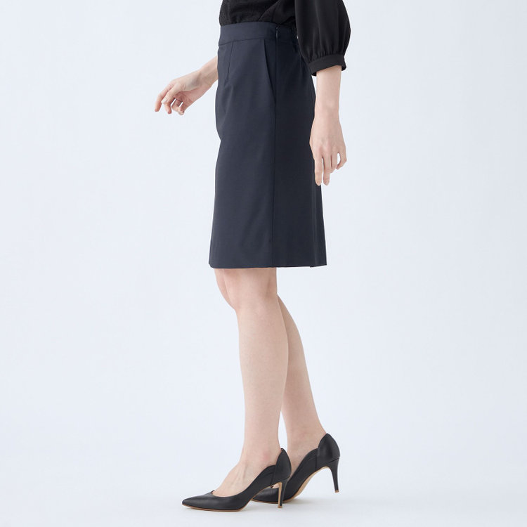 ブラックライン 【就活.】【年間】【BL】タイトスカート/ネイビー/ウエストシャーリング/ウォッシャブル＆ストレッチ 紺中間