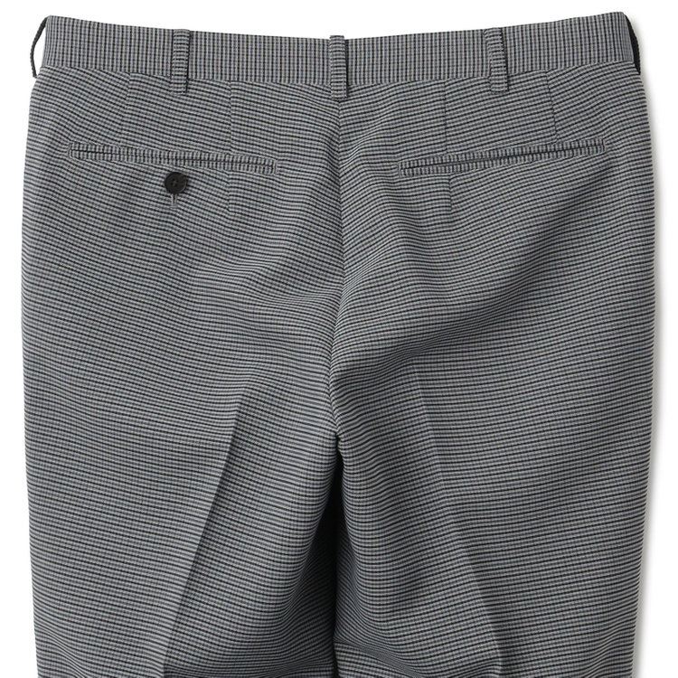 シルバーライン 【5DAYS CLOSET】【RBC】【春夏】ポリエステル1タックテーパードパンツ/グレー×チェック/ウエストムーブ仕様/4S SUSTAINABILITY&ECOLOGY FABRIC/※裾上げ必要 紺中間