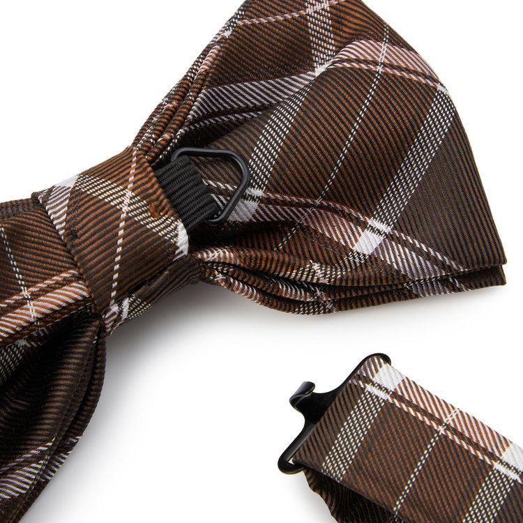 スーツセレクト 蝶ネクタイ/ブラウン×チェック/SARUTAHIKO COFFEE 茶中間