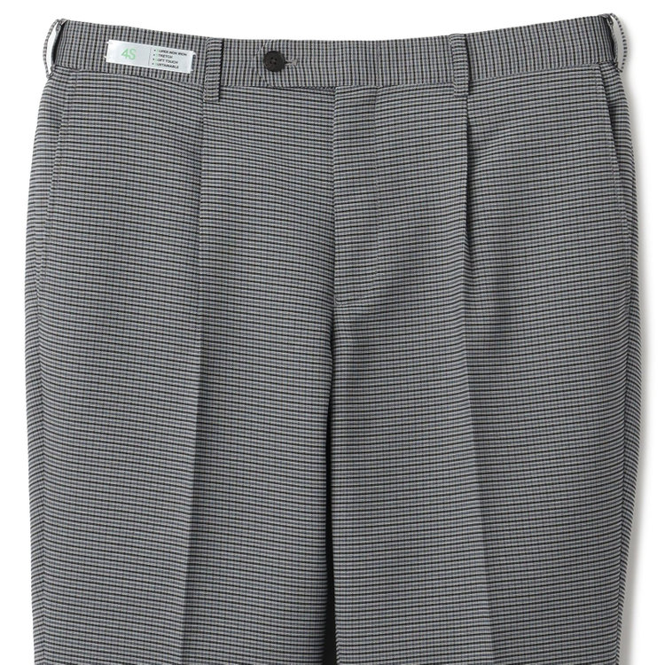 シルバーライン 【5DAYS CLOSET】【RBC】【春夏】ポリエステル1タックテーパードパンツ/グレー×チェック/ウエストムーブ仕様/4S SUSTAINABILITY&ECOLOGY FABRIC/※裾上げ必要 紺中間