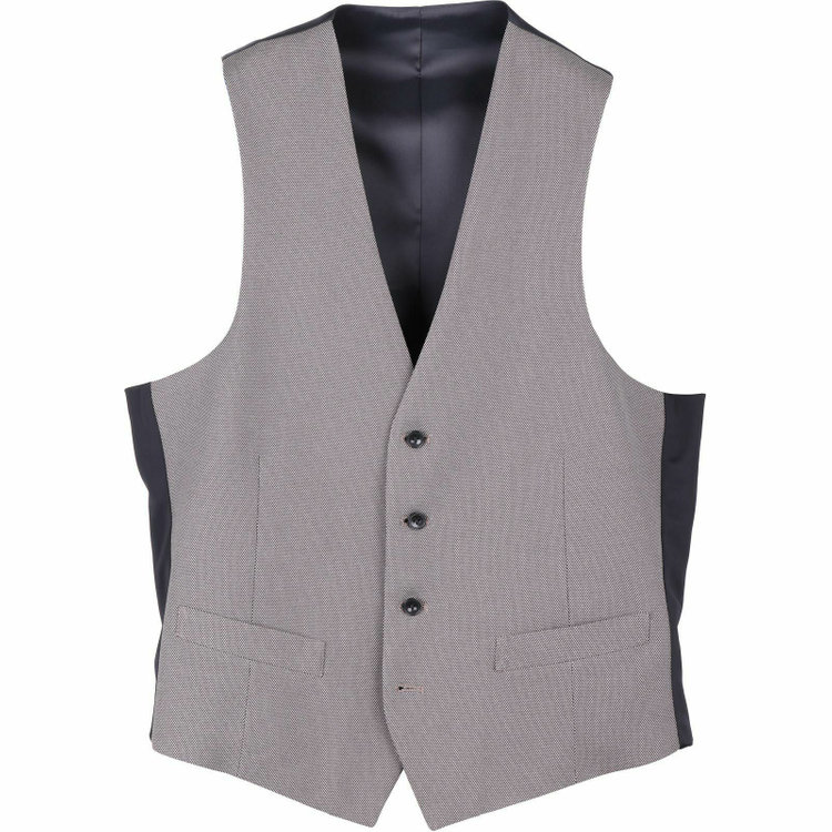 スーツセレクト 【WEB限定/OUTLET】【発送在庫あり】【SLIM TAPERED_2】【年間】2釦シングルスリーピーススーツ 0タック/グレー×バーズアイ/4S/※パンツ裾上げ済仕様 グレー系(灰)