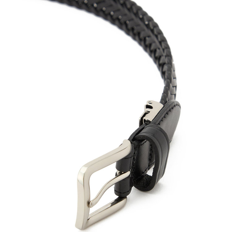 スーツセレクト ピンバックルメッシュベルト 2.8cm幅/ブラック(ウエスト91cmまで対応) 黒