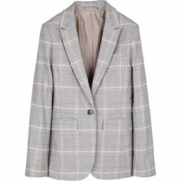 スーツセレクト 【WEB限定/OUTLET】【NEO-SL】【秋冬】ウールブレンド1釦ジャケット/グレー＆ベージュ×チェック グレー系(灰)