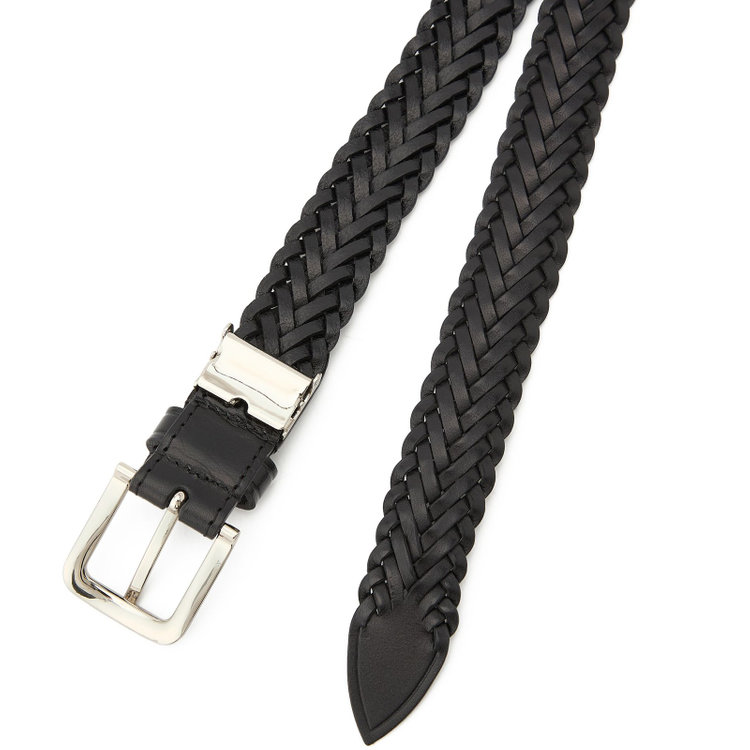 スーツセレクト ピンバックルメッシュベルト 2.8cm幅/ブラック(ウエスト91cmまで対応) 黒