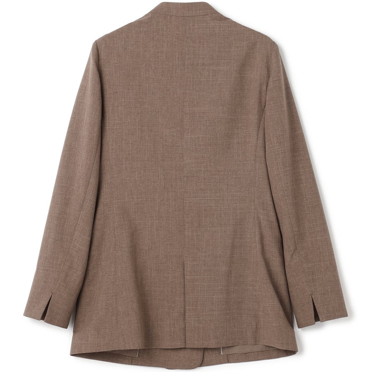 シルバーライン 【RELAX TAPERED】【年間】ノーカラー 2釦1掛けダブル/パンツスーツ/ブラウン/ウエスト内側アジャスター/ウォッシャブル/Naturemier/※パンツ裾上げ済仕様 茶中間