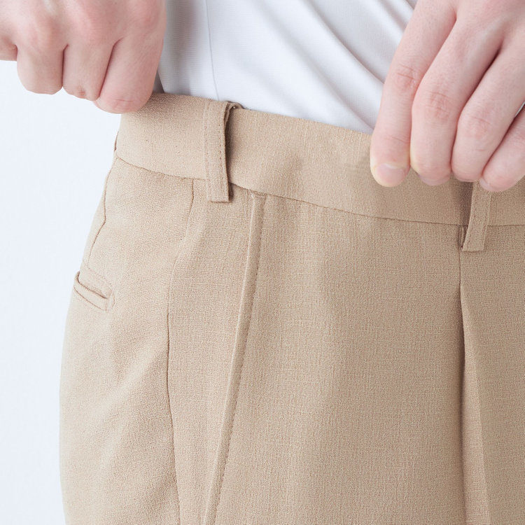 シルバーライン 【5DAYS CLOSET】【【RBC】【春夏】1タックテーパードパンツ/ベージュ/ウエストムーブ/4S SUSTAINABILITY&ECOLOGY FABRIC/※裾上げ必要 茶淡色