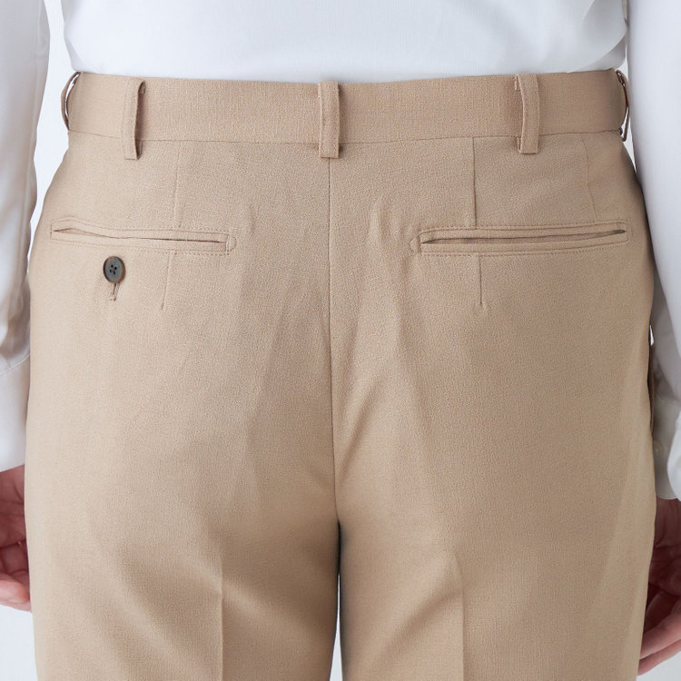 シルバーライン 【5DAYS CLOSET】【【RBC】【春夏】1タックテーパードパンツ/ベージュ/ウエストムーブ/4S SUSTAINABILITY&ECOLOGY FABRIC/※裾上げ必要 茶淡色
