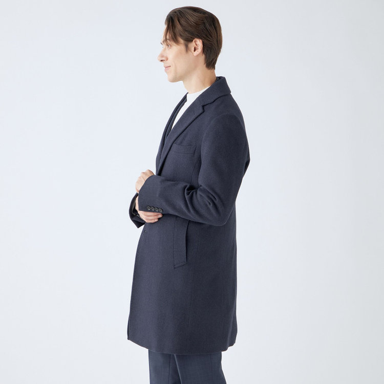 ブラックライン 【BL】【AB体】ウールチェスターコート/ネイビー/NEW ZEALAND WOOL LIMITED EDITION 紺中間