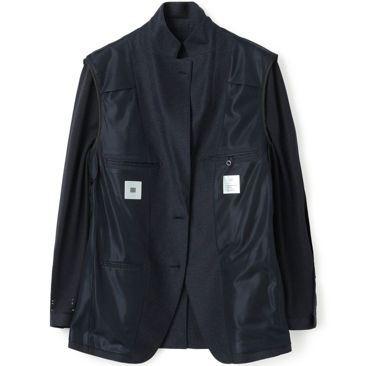 シルバーライン 【CLASSICO TAPERED】【春夏】2釦シングルジャケット/ネイビー/パッチポケット/4S SUSTAINABILITY&ECOLOGY FABRIC 紺濃色