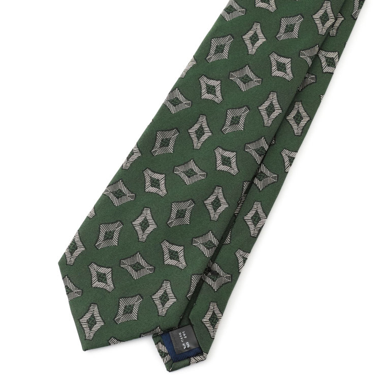 シルバーライン 【発送在庫あり】【SL】シルクコットン小紋ネクタイ 8.5cm幅/グリーン/ITALIAN FABRICS その他