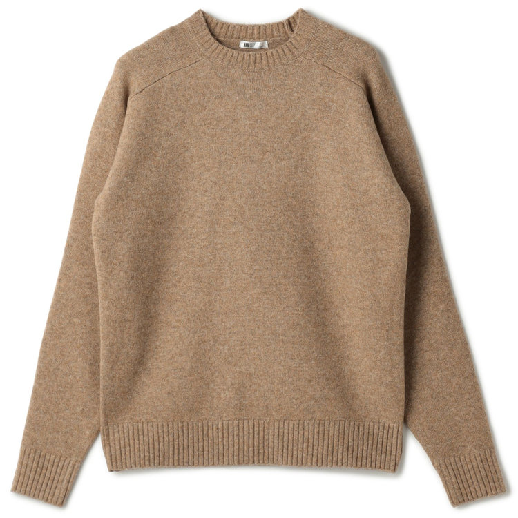 【RBC】【秋冬】天竺編みクルーネックニットセーター/ブラウン