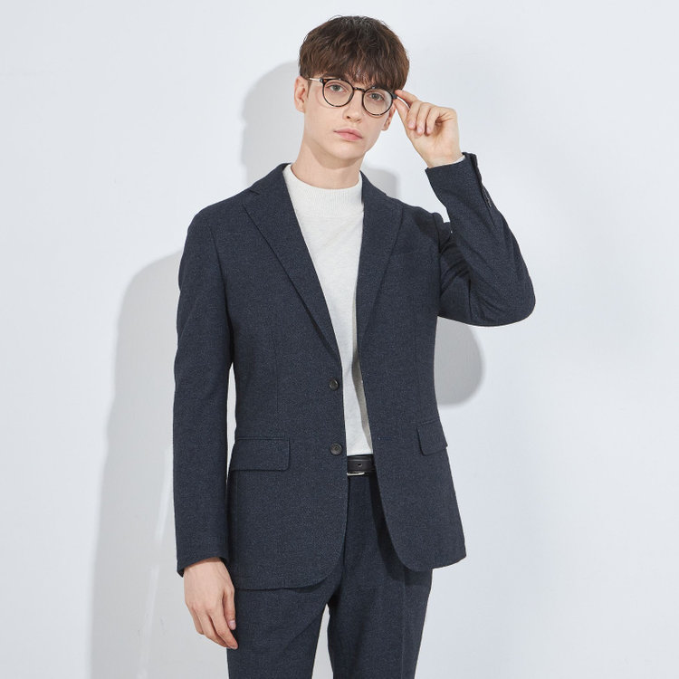 シルバーライン 【5DAYS CLOSET】【RBC】【秋冬】ウールブレンド2釦ジャケット/ネイビー/RE:NEWOOL 紺中間