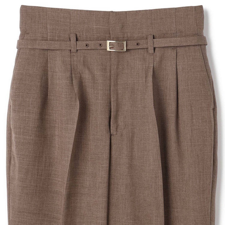 シルバーライン 【RELAX TAPERED】【年間】ノーカラー 2釦1掛けダブル/パンツスーツ/ブラウン/ウエスト内側アジャスター/ウォッシャブル/Naturemier/※パンツ裾上げ済仕様 茶中間