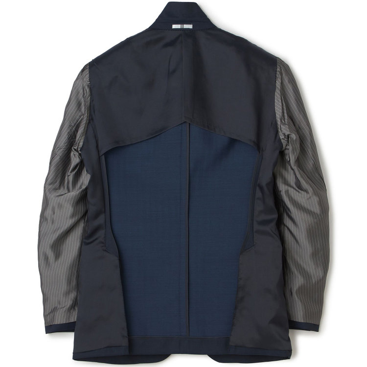 シルバーライン 【CLASSICO TAPERED】【秋冬】3釦段返りスーツ 2タック/ブラウン×シャドーストライプ/ウエストムーブ/NEW ZEALAND WOOL MIX/※裾上げ必要 紺中間