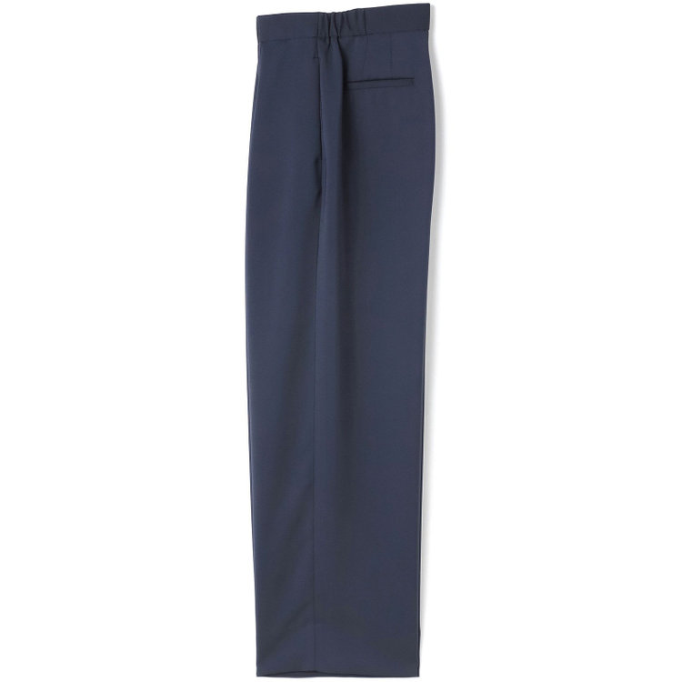 シルバーライン 【SL】【春夏】ワイドパンツ/ネイビー/ウエストシャーリング/ウォッシャブル/裾上げ済仕様 青中間