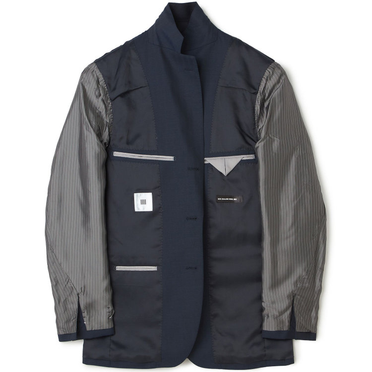 シルバーライン 【CLASSICO TAPERED】【秋冬】3釦段返りスーツ 2タック/ブラウン×シャドーストライプ/ウエストムーブ/NEW ZEALAND WOOL MIX/※裾上げ必要 紺中間